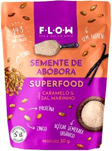 Quantas calorias em 1 pacote (30 g) Semente de Abóbora Sabor Caramelo e Sal Marinho?