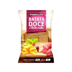 Quantas calorias em 1 pacote (30 g) Snack Assado Batata Doce e Beterraba?