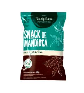 Quantas calorias em 1 pacote (30 g) Snack de Mandioca Manjericão?