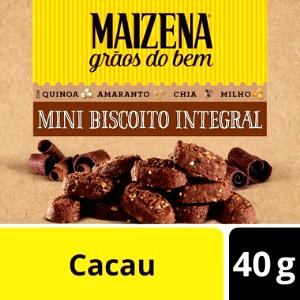 Quantas calorias em 1 pacote (40 g) Mini Biscoito Integral Cacau?