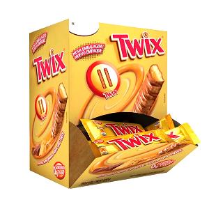 Quantas calorias em 1 Pacote (57,0 G) Twix, barra de biscoito com caramelo, Mars, Mars?