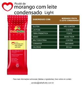 Quantas calorias em 1 picolé (103 g) Picolé de Morango com Leite Condensado Light?