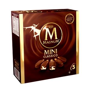 Quantas calorias em 1 picolé (44 g) Magnum Mini Clássico?