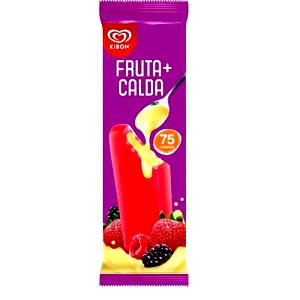 Quantas calorias em 1 picolé (55 g) Picolé Fruta + Calda Frutas Vermelhas?