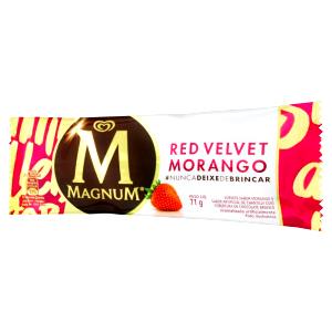 Quantas calorias em 1 picolé (71 g) Magnum Red Velvet Morango?