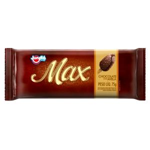Quantas calorias em 1 picolé (75 g) Picolé Max Chocolate com Avelã?