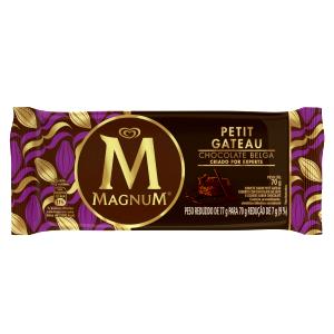 Quantas calorias em 1 picolé (77 g) Magnum Petit Gateau?