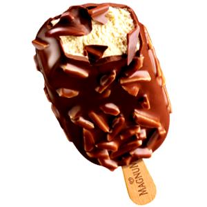 Quantas calorias em 1 picolé (80 g) Magnum Chocolate com Amêndoas?