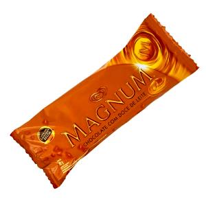 Quantas calorias em 1 picolé (80 g) Magnum Chocolate com Doce de Leite?