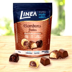 Quantas calorias em 1 porção (11 g) Bombom Dark com Frutas Vermelhas?