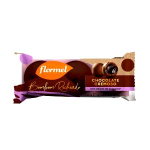 Quantas calorias em 1 porção (12,5 g) Bombom Recheado Branco E Chocolate Cremoso?