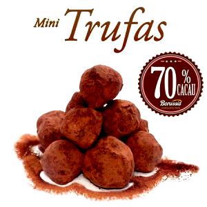 Quantas calorias em 1 porção (12 g) Minitrufa Dark 70% Cacau?