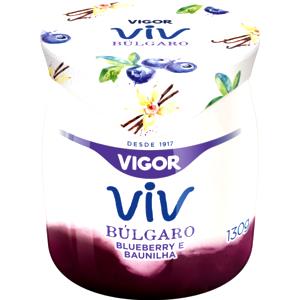 Quantas calorias em 1 porção (130 g) Iogurte Búlgaro Blueberry e Baunilha?