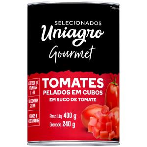 Quantas calorias em 1 porção (130 g) Tomate em Cubos?