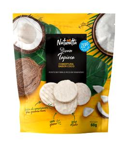 Quantas calorias em 1 porção (15 g) Biscoito de Tapioca com Cobertura de Coco?