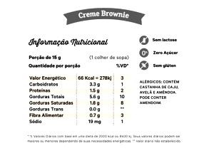 Quantas calorias em 1 porção (15 g) Creme Brownie?