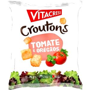 Quantas calorias em 1 porção (15 g) Crouton Tomate Seco?