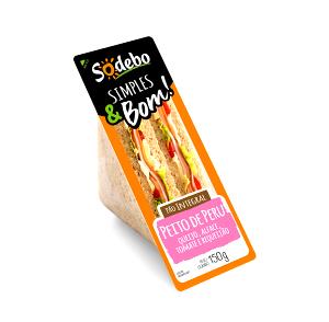 Quantas calorias em 1 porção (150 g) Sanduíche de Peito de Peru?