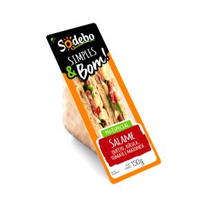 Quantas calorias em 1 porção (150 g) Sanduíche Integral Salame com Mussarela?