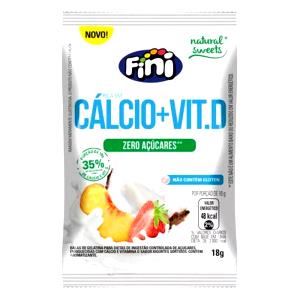 Quantas calorias em 1 porção (18 g) Cálcio + Vit D?