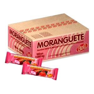 Quantas calorias em 1 porção (2 bombons) (26 g) Moranguete?