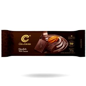 Quantas calorias em 1 porção (20 g) Chocolate 70%?