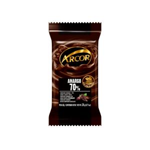 Quantas calorias em 1 porção (20 g) Chocolate Amargo 70%?