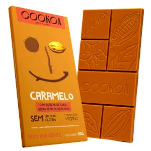 Quantas calorias em 1 porção (20 g) Chocolate Caramelo Cookoa?