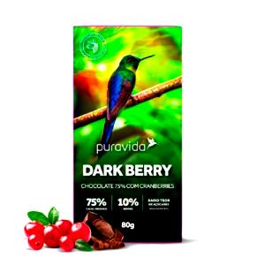 Quantas calorias em 1 porção (20 g) Chocolate Dark Berry?