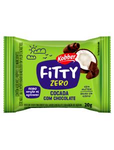 Quantas calorias em 1 porção (20 g) Fitty Zero Cocada com Chocolate?