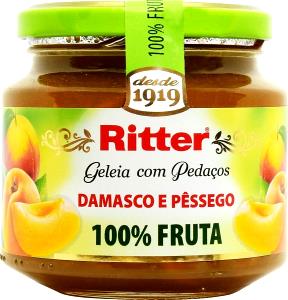 Quantas calorias em 1 porção (20 g) Geleia 100% Fruta Damasco e Pêssego?