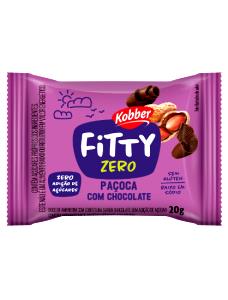 Quantas calorias em 1 porção (20 g) Paçoca com Chocolate Fitty Zero?