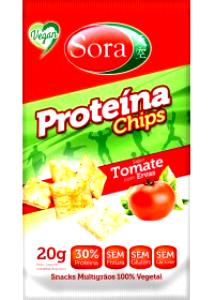 Quantas calorias em 1 porção (20 g) Proteína Chips Sabor Tomate com Ervas?