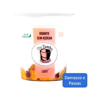 Quantas calorias em 1 porção (200 g) Iogurte Damasco e Passas?