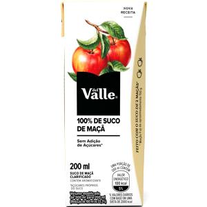 Quantas calorias em 1 porção (200 ml) Suco de Maçã?