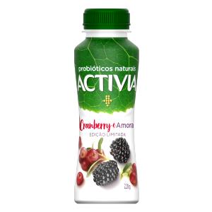 Quantas calorias em 1 porção (220 g) Activia Cranberry e Amora?