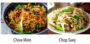 Quantas calorias em 1 Porção (220 G) Chow Mein ou Chop Suey de Frango ou Peru com Miojo?
