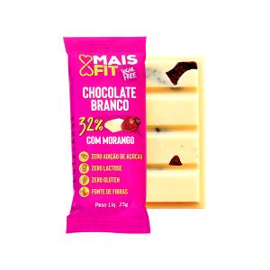 Quantas calorias em 1 porção (23 g) Chocolate Branco 32% com Morango?