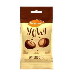 Quantas calorias em 1 porção (25 g) Amendoim Coberto com Chocolate Ao Leite?