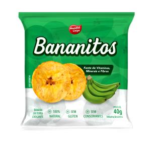 Quantas calorias em 1 porção (25 g) Bananitos?