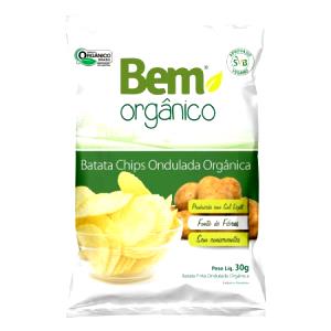 Quantas calorias em 1 porção (25 g) Batata Chips Ondulada Orgânica?