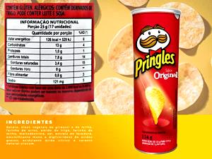 Quantas calorias em 1 porção (25 g) Batata Pringles?