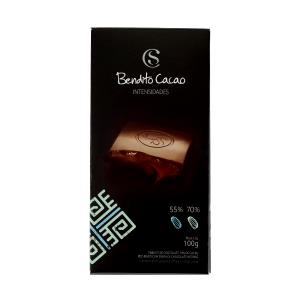 Quantas calorias em 1 porção (25 g) Bombom de Chocolate 55% de Cacau com Recheio Intenso?