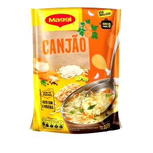 Quantas calorias em 1 porção (25 g) Canjão com + Arroz?