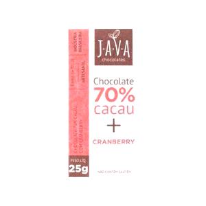 Quantas calorias em 1 porção (25 g) Chocolate 70% Cranberry?