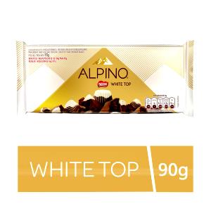 Quantas calorias em 1 porção (25 g) Chocolate Alpino White Top?