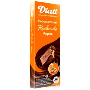 Quantas calorias em 1 porção (25 g) Chocolate Diet Recheado Paçoca?