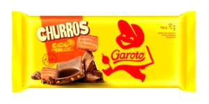 Quantas calorias em 1 porção (25 g) Chocolate Garoto Churros?