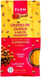 Quantas calorias em 1 porção (25 g) Crispies de Quinoa e Mix de Sementes?