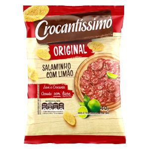 Quantas calorias em 1 porção (25 g) Crocantíssimo Salaminho com Limão?